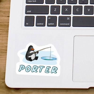 Sticker Porter Fishing Penguin Laptop Image