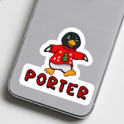 Sticker Porter Christmas Penguin Gift package Image