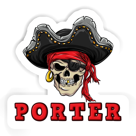 Porter Aufkleber Piratenschädel Laptop Image