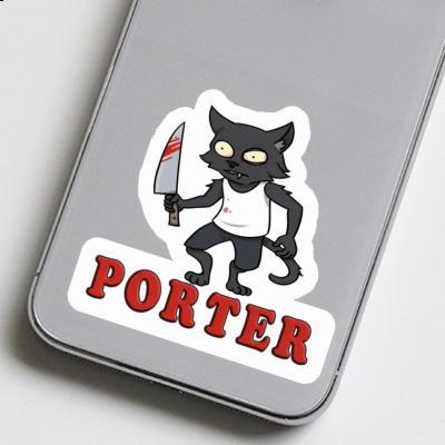 Autocollant Porter Chat psychopathe Laptop Image