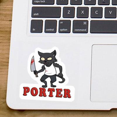 Psycho-Katze Sticker Porter Laptop Image