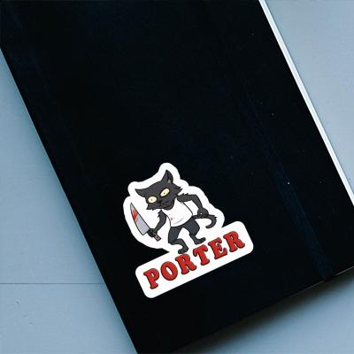 Psycho Cat Sticker Porter Image