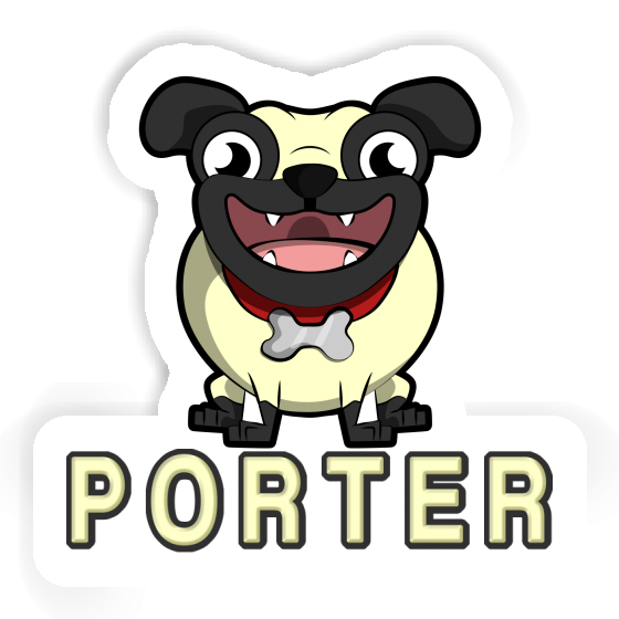 Porter Aufkleber Mops Gift package Image