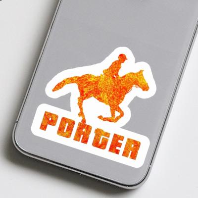 Sticker Porter Horse Rider Laptop Image