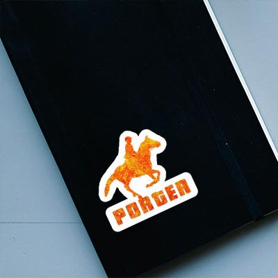 Sticker Porter Horse Rider Laptop Image