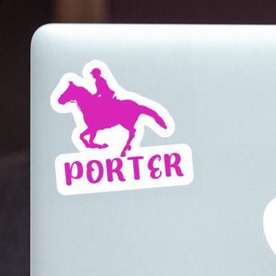 Sticker Porter Horse Rider Laptop Image