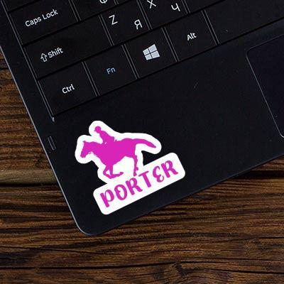 Sticker Porter Horse Rider Laptop Image