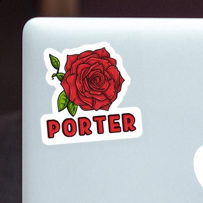 Porter Aufkleber Rosenblüte Image