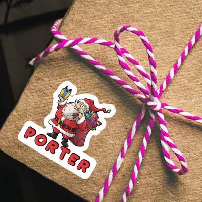 Père Noël Autocollant Porter Gift package Image