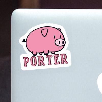Porter Aufkleber Schwein Gift package Image