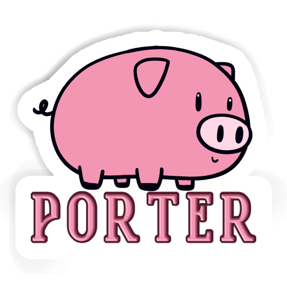 Porter Aufkleber Schwein Gift package Image