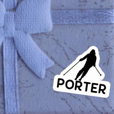 Sticker Skier Porter Image