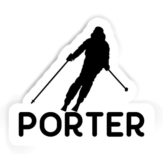 Sticker Skier Porter Image