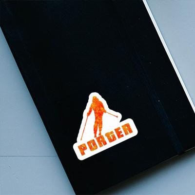 Skifahrerin Aufkleber Porter Notebook Image