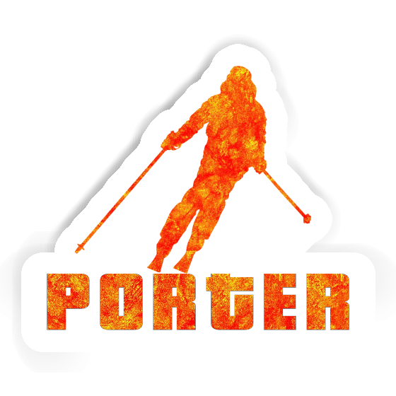 Skifahrerin Aufkleber Porter Image