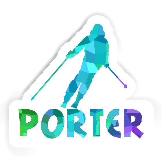 Aufkleber Porter Skifahrerin Gift package Image