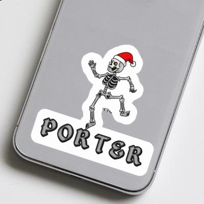 Aufkleber Porter Weihnachts-Skelett Gift package Image