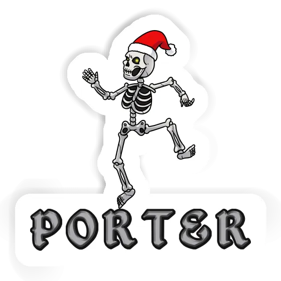 Aufkleber Porter Weihnachts-Skelett Laptop Image