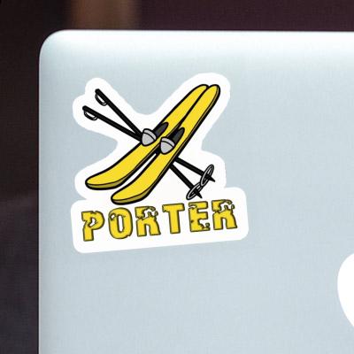Autocollant Ski Porter Laptop Image