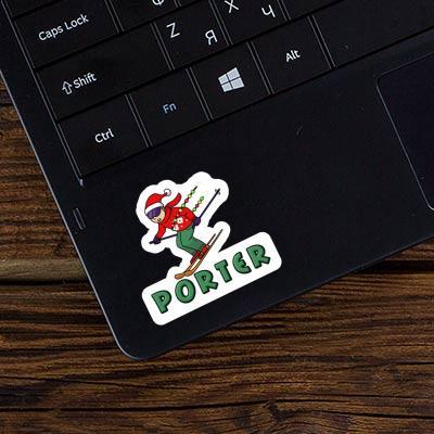 Weihnachtsskifahrer Sticker Porter Laptop Image