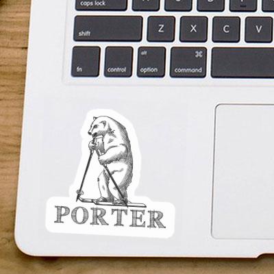 Sticker Skier Porter Image