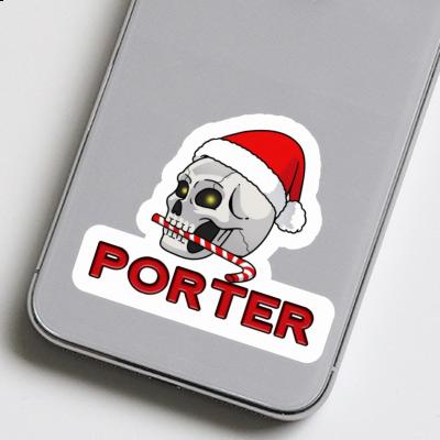 Porter Sticker Christmas Skull Laptop Image