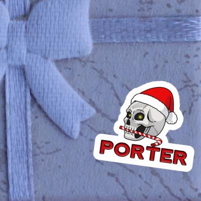 Porter Autocollant Crâne de Noël Gift package Image