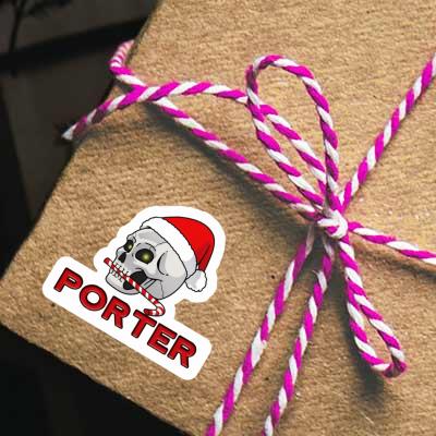 Porter Sticker Christmas Skull Laptop Image