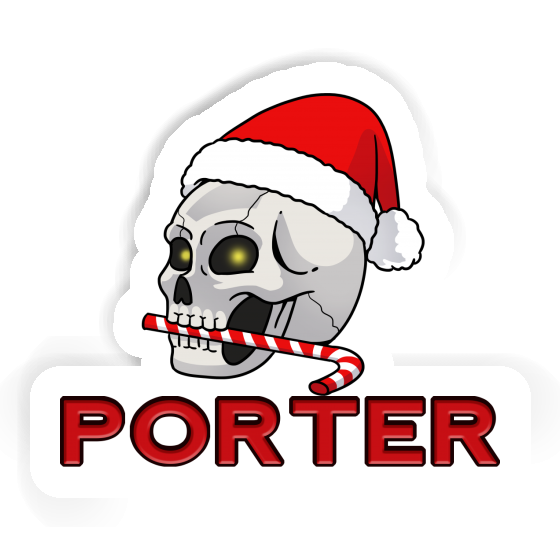 Porter Sticker Christmas Skull Gift package Image