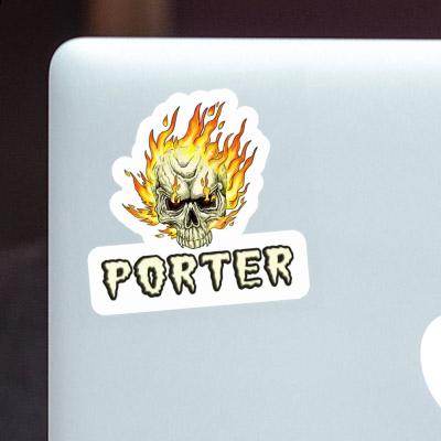 Porter Aufkleber Totenkopf Laptop Image