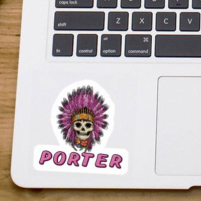 Damen Totenkopf Sticker Porter Image