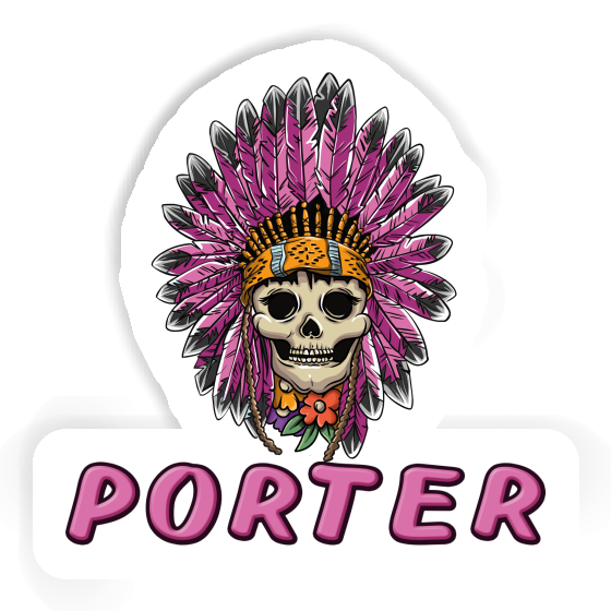 Womens Skull Sticker Porter Laptop Image