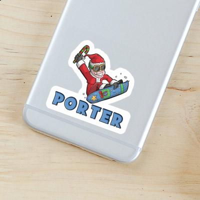 Sticker Weihnachts-Snowboarder Porter Notebook Image