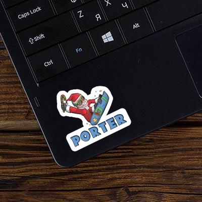 Sticker Porter Christmas Snowboarder Image