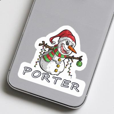 Sticker Snowman Porter Laptop Image