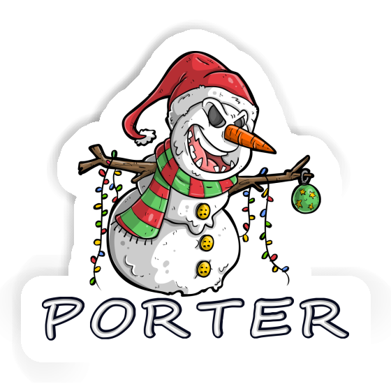 Bonhomme de neige Autocollant Porter Gift package Image