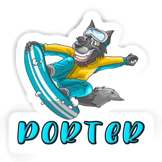 Sticker Porter Snowboarder Laptop Image