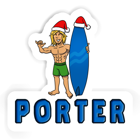 Aufkleber Weihnachtssurfer Porter Image