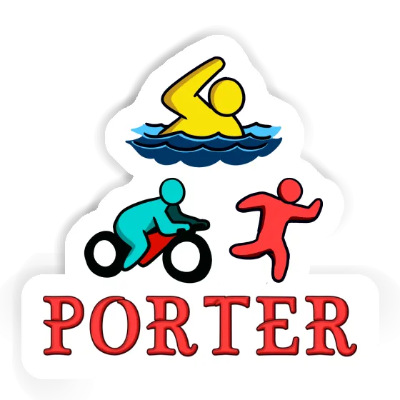 Porter Sticker Triathlete Laptop Image