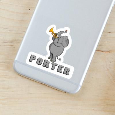 Sticker Porter Trompeten-Elefant Gift package Image