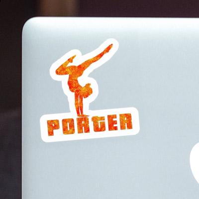 Aufkleber Yoga-Frau Porter Laptop Image