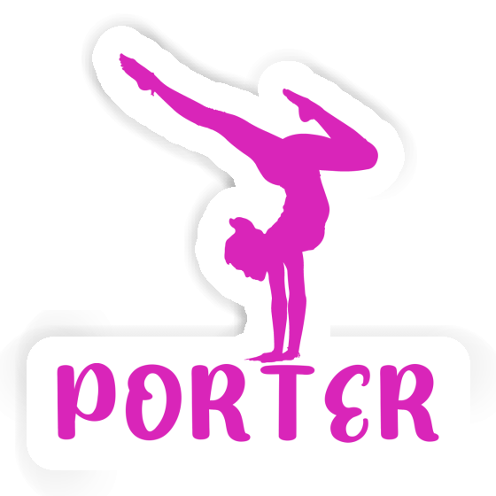 Yoga Woman Sticker Porter Laptop Image