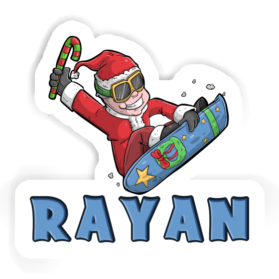 Sticker Rayan Christmas Snowboarder Notebook Sticker Rayan Christmas Snowboarder Gift package Image