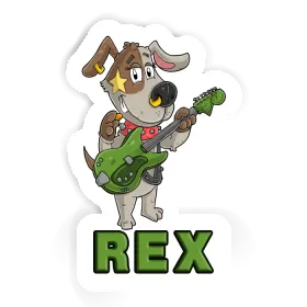 Autocollant Rex Guitariste Image