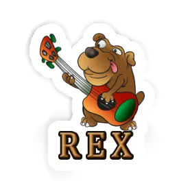 Rex Autocollant Chien guitariste Image