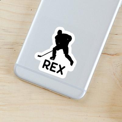 Autocollant Rex Joueur de hockey Notebook Image