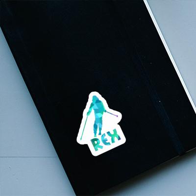 Skifahrerin Sticker Rex Laptop Image