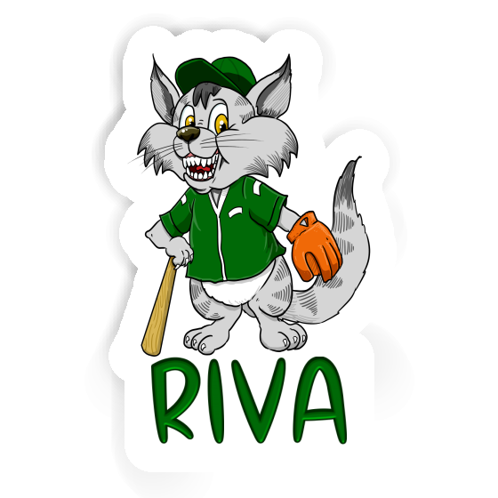 Aufkleber Riva Baseball-Katze Laptop Aufkleber Riva Baseball-Katze Laptop Image