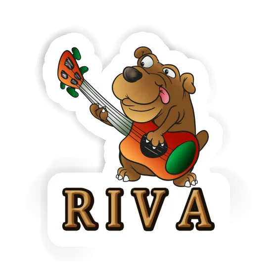 Sticker Riva Guitar Dog Image