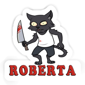 Roberta Sticker Psycho Cat Image
